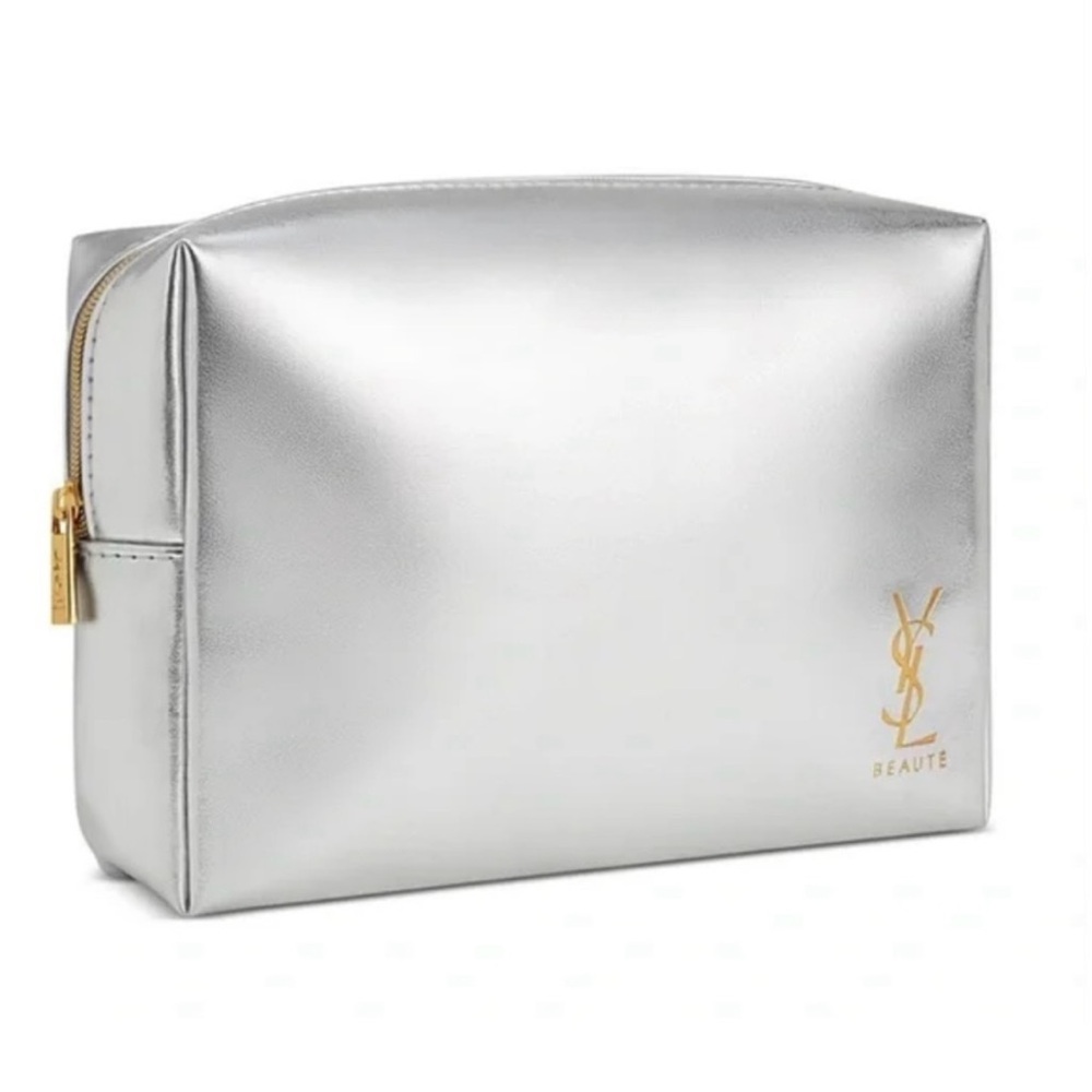 YSL Beaute Pouch Silver  Yves Saint Laurent